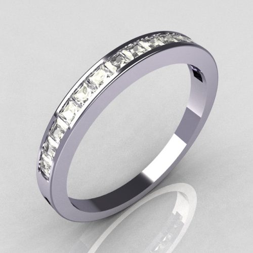Contemporary 950 Platinum .60 CTW Princess Cut CZ Stackable Ring R79-PLATCZ-1