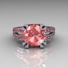 Modern Vintage 14K White Gold 3.0 Carat Morganite Solitaire Ring R102-14KWGMO-2