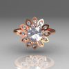 Modern Vintage 18K Rose Gold 1.0 Carat Zirconia Diamond Bridal Ring R113-18KRGDCZ-2