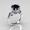 Modern Vintage Beatrice Collection 950 Platinum 3.0 Carat Black and White Diamond Solitaire Wedding Ring R303-PLATDBL-2