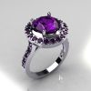 Legacy Classic 14K White Gold 2.5 Carat Amethyst Solitaire Ring R115-14WGAM-3