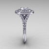 Soleste Style 950 Platinum 1.25 Carat Cushion CZ Bead-Set Diamond Engagement Ring R116-PLATDCZ-3
