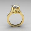 French Bridal 14K Yellow Gold 3.0 Carat CZ Diamond Solitaire Wedding Ring R301-14YGDCZ-2