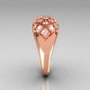 Modern Antique 14K Pink Gold 0.58 CTW Round Diamond Designer Ring R126-14PGD-3