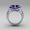 Modern Bridal 14K White Gold 1.6 CTW Half Moon Blue Sapphire Channel Bridal Ring R130-14KWGBSD-3