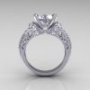 Modern Armenian Classic 14K White Gold 1.5 Carat White Sapphire Diamond Solitaire Wedding Ring R137-14WGDWS-3