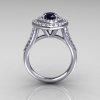 Soleste Style Bridal 18K White Gold 1.0 Carat Marquise Black and White Diamond Engagement Ring R117-18WGDBLD-4