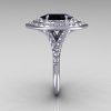 Soleste Style Bridal 18K White Gold 1.0 Carat Marquise Black and White Diamond Engagement Ring R117-18WGDBLD-3