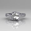 Modern Bridal 950 Platinum 1.0 Carat CZ Diamond Solitaire Ring R145-PLATDCZ-3
