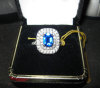 Soleste Style 14K White Gold 1.25 Carat Cushion Blue Sapphire Diamond Engagement Ring R116-14WGDBS-3