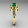 Modern Antique 18K Yellow Gold 1.5 Carat Emerald Classic Armenian Solitaire Wedding Ring AR107-18KYGEM-3