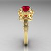 Modern Antique 10K Yellow Gold 1.5 Carat Ruby Diamond Classic Armenian Solitaire Wedding Ring AR107-10KYGDR-3
