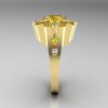 Classic 14K Yellow Gold 1.5 Carat Yellow Topaz Diamond Wedding Ring AR108-14KYGDYTT-2