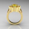 Classic 14K Yellow Gold 1.5 Carat Yellow Topaz Diamond Wedding Ring AR108-14KYGDYTT-3