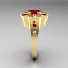 Classic 10K Yellow Gold 1.5 Carat Ruby Diamond Wedding Ring AR108-10KYGDRR-2