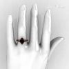Modern Classic 14K Rose Gold 1.5 Carat Round and Marquise Black Diamond Solitaire Ring AR121-14RGBDD-5