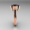 Modern Classic 14K Rose Gold 1.5 Carat Round and Marquise Black Diamond Solitaire Ring AR121-14RGBDD-3