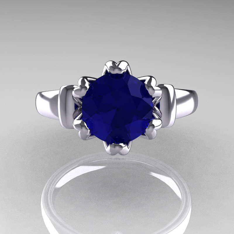Details about   4.55 CT Sapphire Blue 14k White Gold Over Silver Engagement Wedding Ring Sz 7 