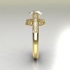 Italian Bridal 10K Yellow Gold 1.5 Carat CZ Diamond Wedding Ring AR119-10YGDCZ-3