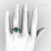 Italian Bridal 10K White Gold 1.5 Carat Emerald Wedding Ring AR119-10WGEMM-4