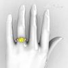 Modern Antique 14K Yellow Gold 1.5 Carat Yellow Topaz Solitaire Engagement Ring AR127-14YGYT-4
