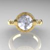 Italian Bridal 10K Yellow Gold 1.5 Carat CZ Diamond Wedding Ring AR119-10YGDCZ-5