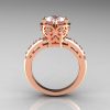 Modern Classic 10K Pink Gold 1.5 Carat CZ Diamond Crown Engagement Ring AR128-10KPGCZD-2