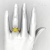 Modern Antique 18K Yellow Gold 1.0 Carat Yellow Cubic Zirconia Designer Engagement Ring RR131-18KYGYCZ-5