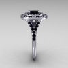 Soleste Style 14K White Gold 1.25 CT Cushion Cut Black and White Diamond Checkerboard Engagement Ring R116-14WGDBLL-4