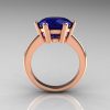 Classic Russian Bridal 14K Rose Gold 5.0 Carat Blue Sapphire Solitaire Ring RR133-14KRGBD-2