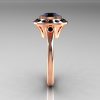 Classic 14K Rose Gold 1.0 Carat Black Diamond Bridal Engagement Ring R400-14KRGBDD-3