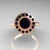 Classic 14K Rose Gold 1.0 Carat Black Diamond Bridal Engagement Ring R400-14KRGBDD-4