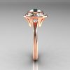 Classic 14K Rose Gold 1.0 Carat Aquamarine Diamond Bridal Engagement Ring R400-14KRGDAQ-3