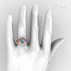 Classic 14K Rose Gold 1.0 Carat Aquamarine Diamond Bridal Engagement Ring R400-14KRGDAQ-5