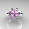 Modern Russian 950 Platinum 2.0 Carat Light Pink Topaz Diamond Bridal Ring RR111-PLATDLPT-4