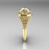Modern Victorian 18K Yellow Gold 1.16 Carat Oval Zircon 0.24 CTW Diamond Bridal Ring R158-18KYGDZ-3