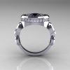 Modern 14K White Gold 1.0 Carat Black Diamond Designer Engagement Ring R163-14KWGDBD-2