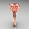 Classic 14K Rose Gold Marquise and 5.0 CT Round  Morganite Solitaire Ring R160-14KRGMO-4