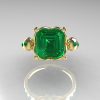 Modern Antique 10K Yellow Gold 2.6 Carat Emerald Solitaire Ring R166-10YGEM-3