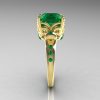 Modern Antique 10K Yellow Gold 2.6 Carat Emerald Solitaire Ring R166-10YGEM-4