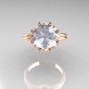 Modern Antique 14K Rose Gold Marquise Blue Sapphire and 2.0 CT Round Zirconia Solitaire Ring R90-2-14KRGBSCZ-4