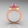 Classic 14K Rose Gold 1.5 Carat Light Pink Sapphire Diamond Solitaire Wedding Ring R115-14KRGDLPS-2
