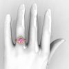 Classic 14K Rose Gold 1.5 Carat Light Pink Sapphire Diamond Solitaire Wedding Ring R115-14KRGDLPS-5