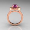 Classic 14K Rose Gold 1.5 Carat Lilac Amethyst Diamond Solitaire Wedding Ring R115-14KRGDLA-2