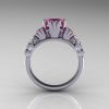 Classic 10K White Gold 1.25 CT Princess Pink Sapphire Diamond Three Stone Engagement Ring R171-10KWGDPS-2