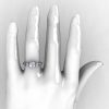 14K White Gold White Sapphire Diamond Wedding Ring Engagement Ring NN101-14KWGDWS-5