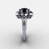 14K White Gold Black Diamond Wedding Ring Engagement Ring NN102-14KWGBD-3