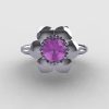 14K White Gold Lilac Amethyst Wedding Ring Engagement Ring NN102-14KWGLA-4