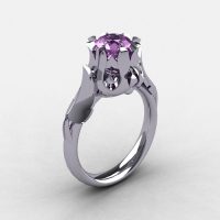 Natures Nouveau 950 Platinum Lilac Amethyst Wedding Ring Engagement Ring NN105-PLATLA-1