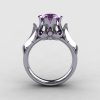Natures Nouveau 950 Platinum Lilac Amethyst Wedding Ring Engagement Ring NN105-PLATLA-2
